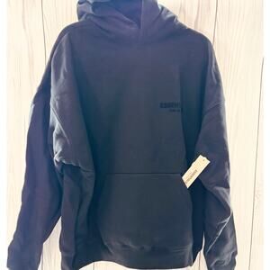 Fear of God Essentials Black Stretch Limo Hoodie  NEW Large AUTHENTIC w/bag